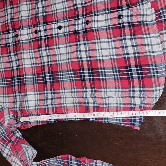 Classic Plaid Lumberjack Oversized Button down Top Size XS - Picture 4 of 6